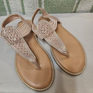 Sparkling Pink Embellished Sandals